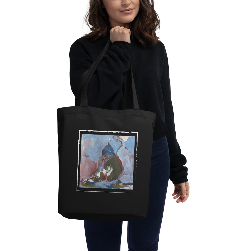 Organic Cotton Tote Bag – “The Soul of a Pear” Abstract Art | VEER Studio