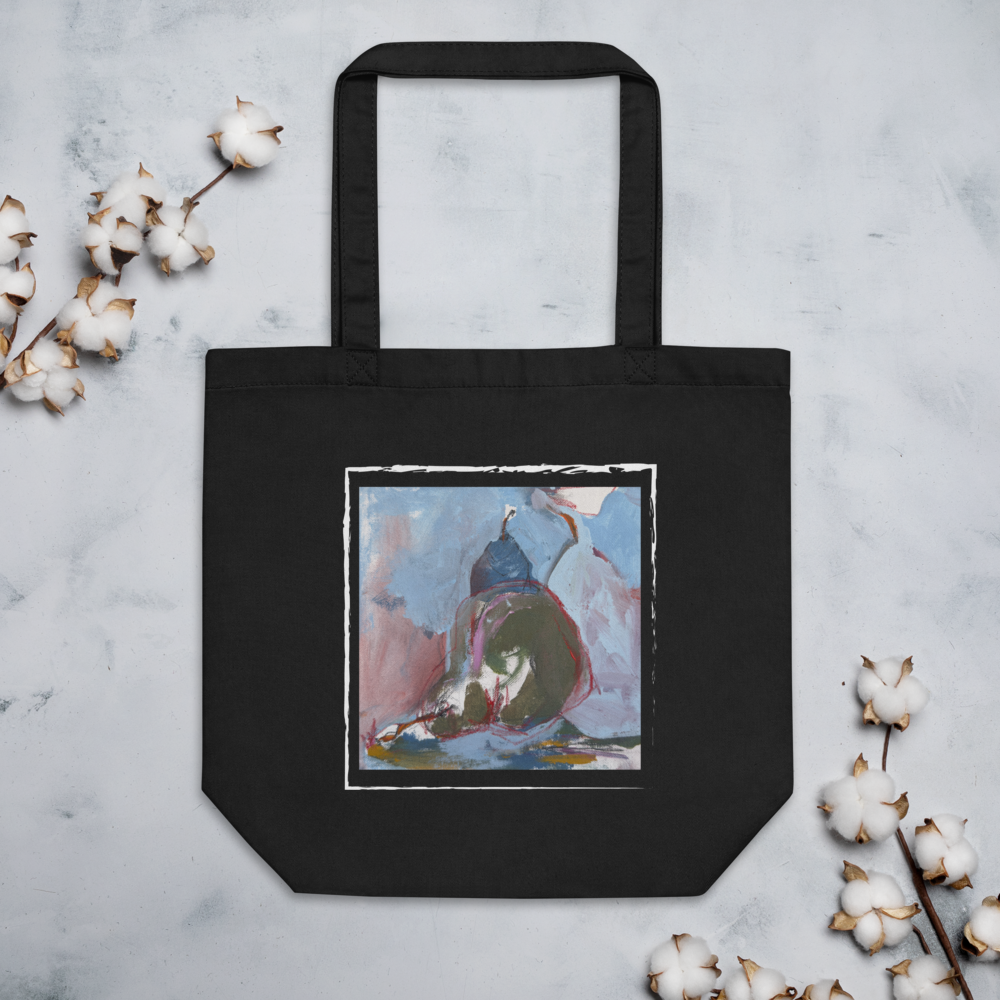 Organic Cotton Tote Bag – “The Soul of a Pear” Abstract Art | VEER Studio