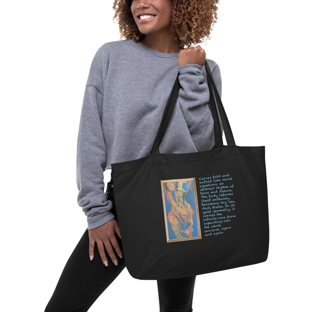 Large Organic Tote Bag – “Woman in Blue” | VEER Studio
