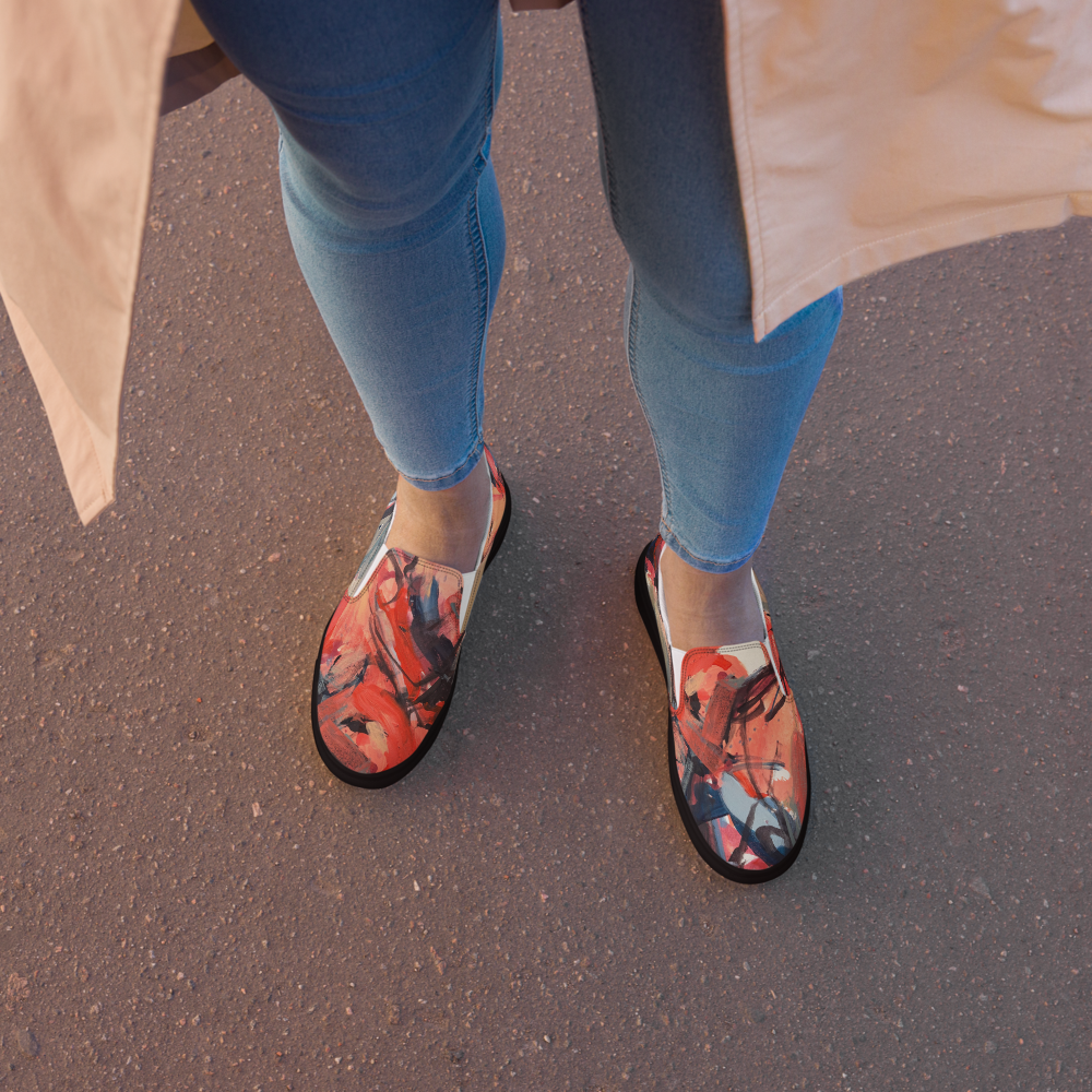 Women’s Slip-On Canvas Shoes – “Dance on Fire” | VEER Studio