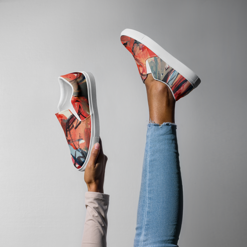 Women’s Slip-On Canvas Shoes – “Dance on Fire” | VEER Studio