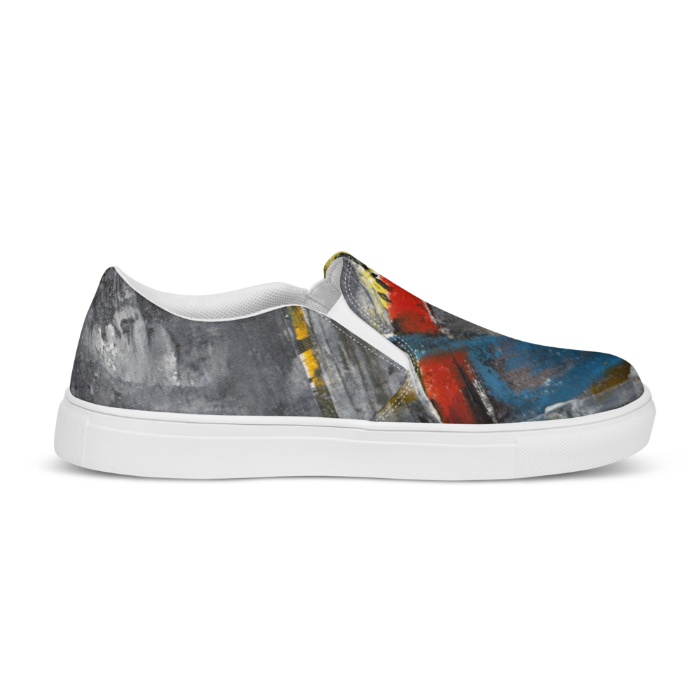 Women’s Slip-On Canvas Shoes – “Sparks and Ashes” | VEER Studio