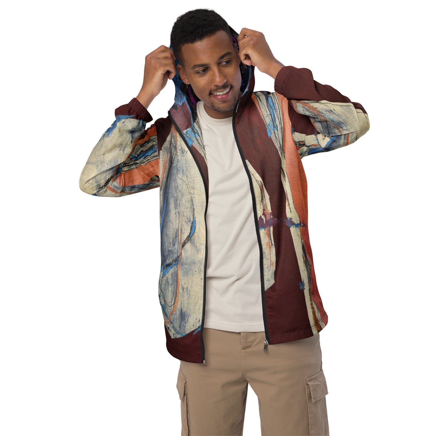 Unisex Windbreaker Jacket – Abstract All-Over Print | VEER Studio
