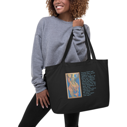 Large Organic Tote Bag – “Woman in Blue” | VEER Studio