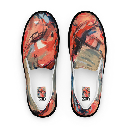 Men’s Slip-On Canvas Shoes – “Dance on Fire” | VEER Studio