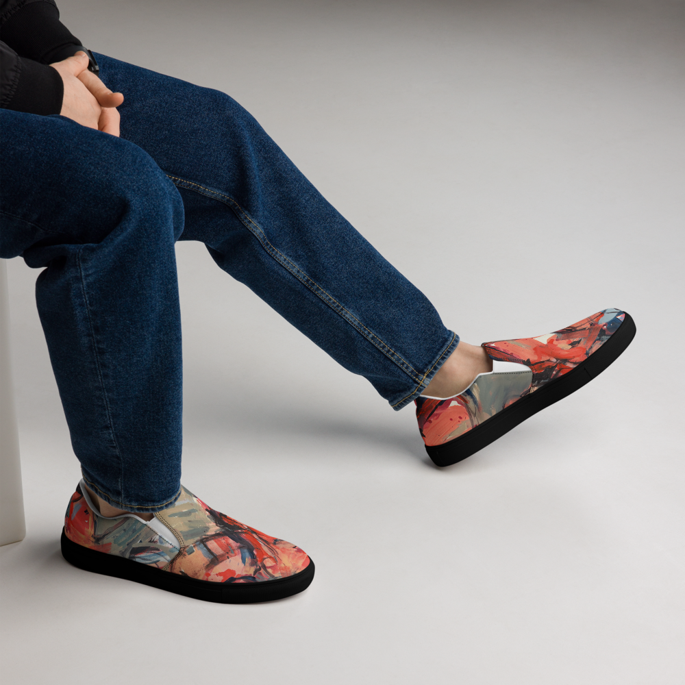 Men’s Slip-On Canvas Shoes – “Dance on Fire” | VEER Studio