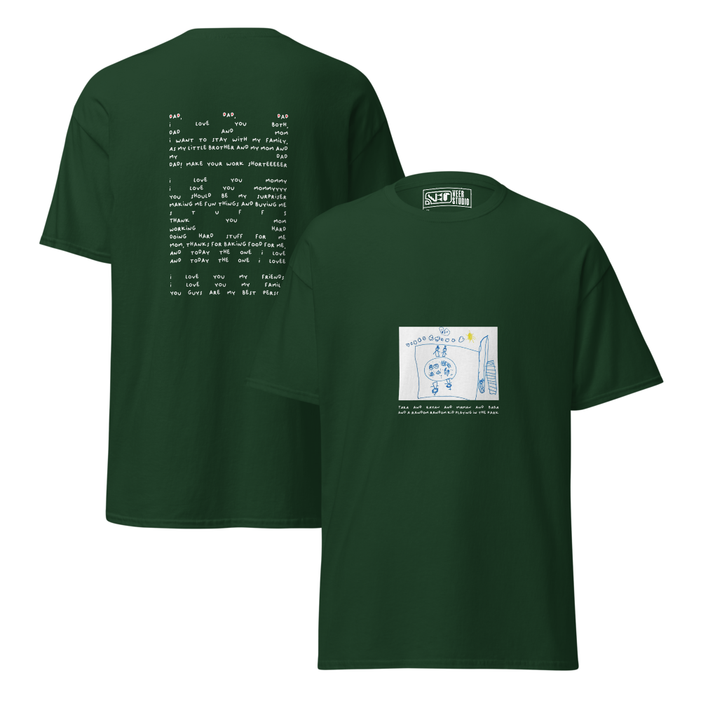 white Custom TypographyT-shirt – “Tara's Poem” | VEER Studio