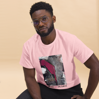 Unisex T-Shirt – “Pink Echoes / Soon Only Art Will Survive” | VEER Studio