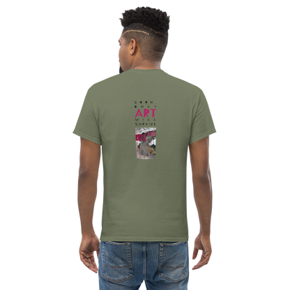 Unisex T-Shirt – “Pink Echoes / Soon Only Art Will Survive” | VEER Studio