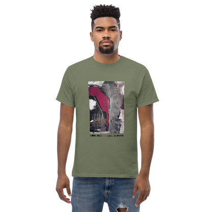 Unisex T-Shirt – “Pink Echoes / Soon Only Art Will Survive” | VEER Studio