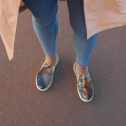 Women’s Slip-On Canvas Shoes – “Sparks and Ashes” | VEER Studio