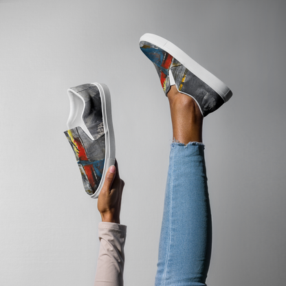 Women’s Slip-On Canvas Shoes – “Sparks and Ashes” | VEER Studio