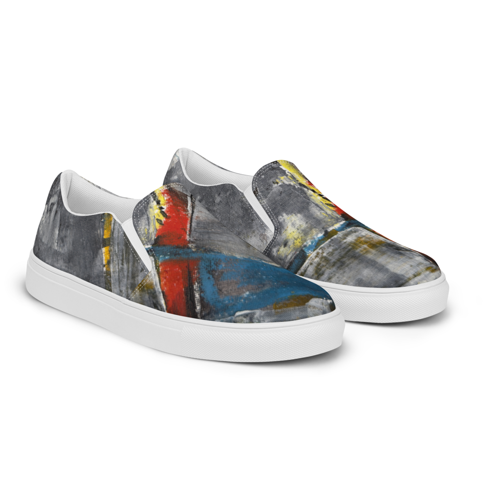 Women’s Slip-On Canvas Shoes – “Sparks and Ashes” | VEER Studio